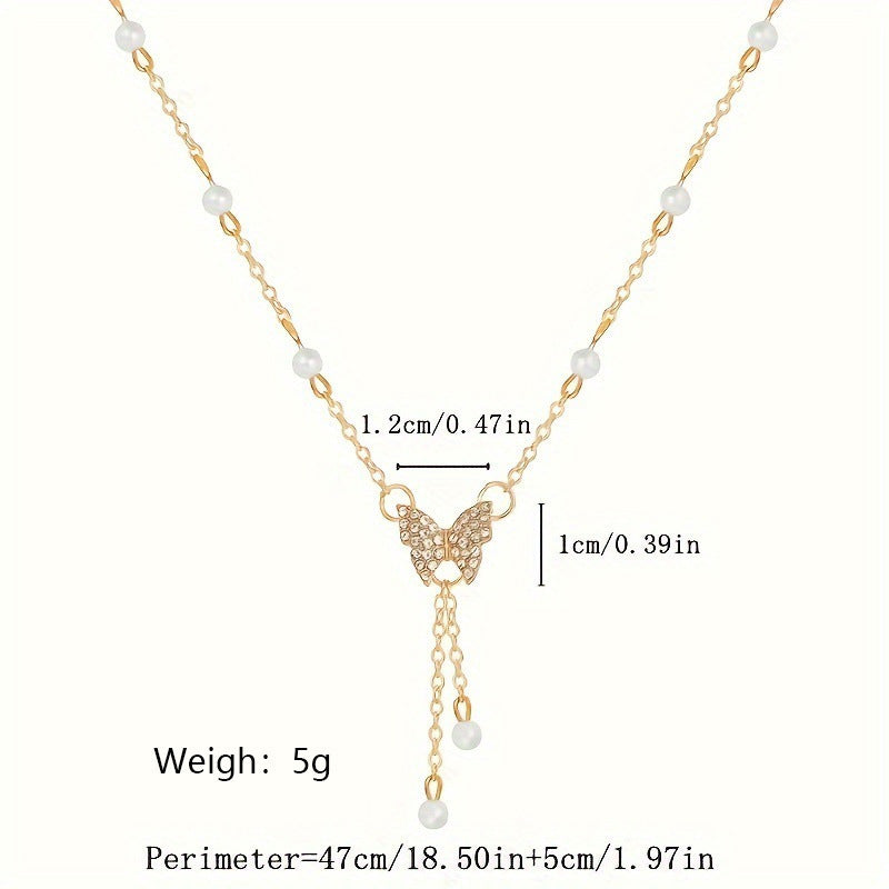 Butterfly Pearl Necklace