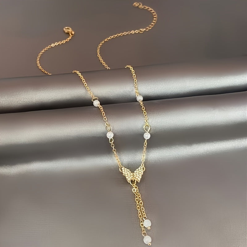Butterfly Pearl Necklace