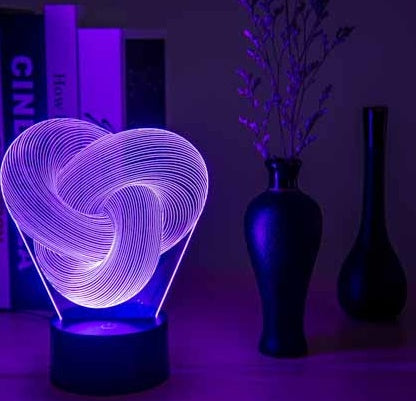 Twist 3D LED Nachtlamp - Stijlvolle Sfeerverlichting & Perfect Cadeau
