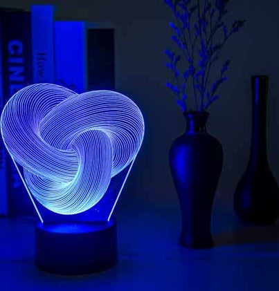 Twist 3D LED Nachtlamp - Stijlvolle Sfeerverlichting & Perfect Cadeau