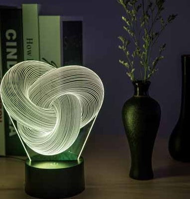 Twist 3D LED Nachtlamp - Stijlvolle Sfeerverlichting & Perfect Cadeau