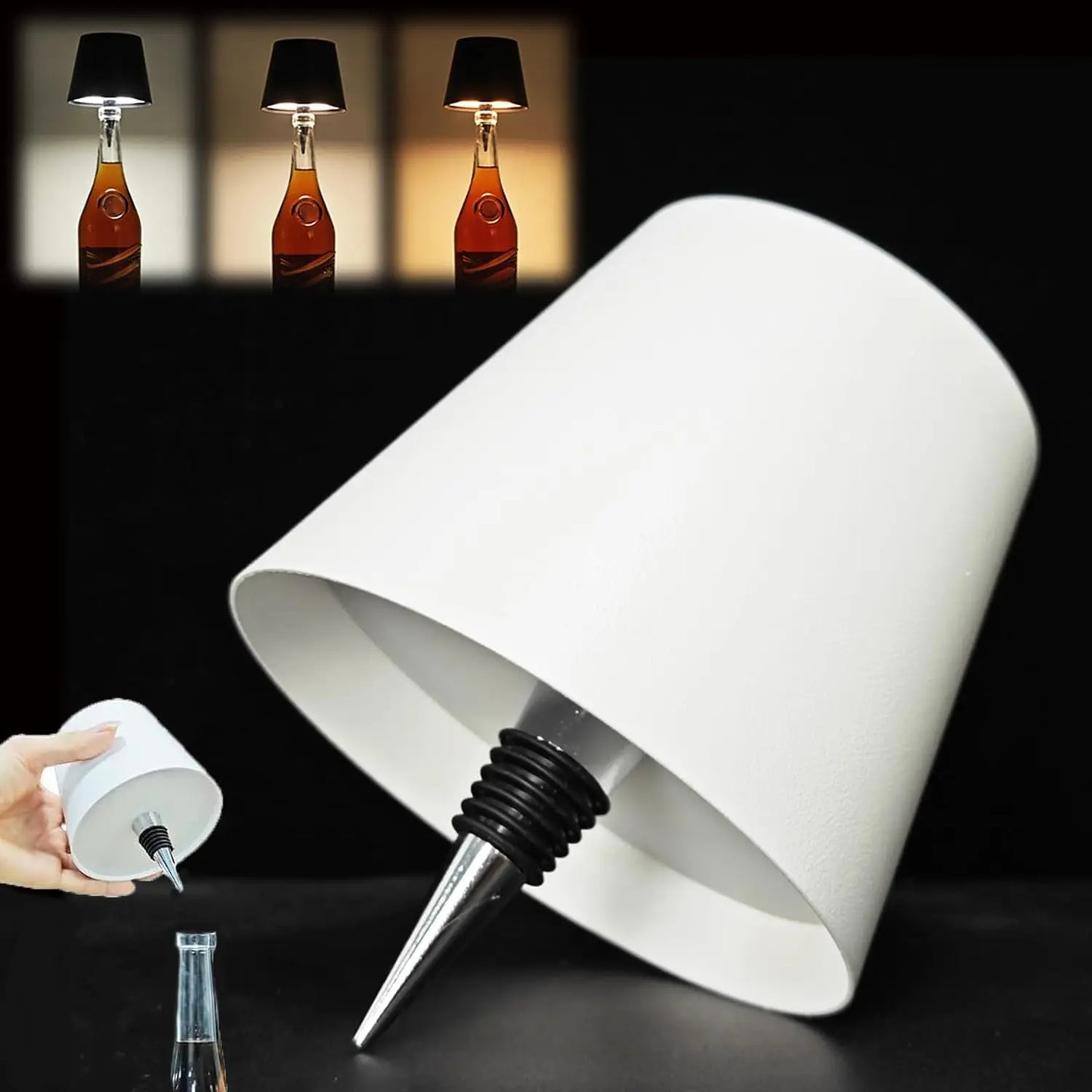 Draadloze LED Wijnfles Lamp – Sfeervol & Oplaadbaar