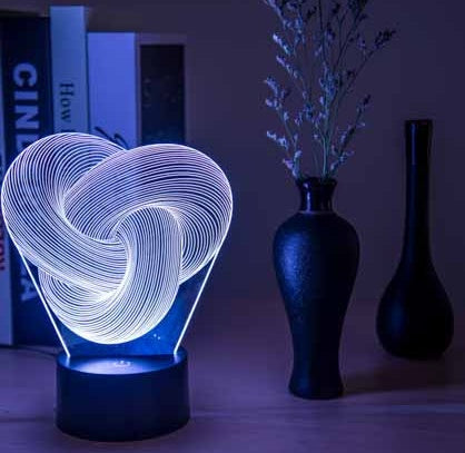 Twist 3D LED Nachtlamp - Stijlvolle Sfeerverlichting & Perfect Cadeau