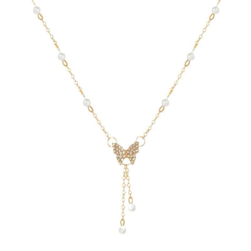 Butterfly Pearl Necklace
